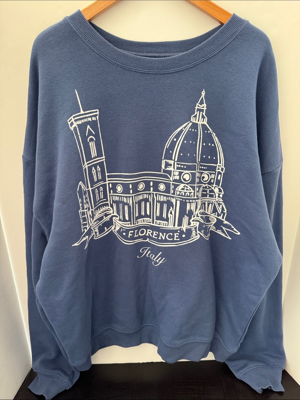 Grayson Threads Blue Crewneck Florence Italy Graphic Sweatshirt Size S